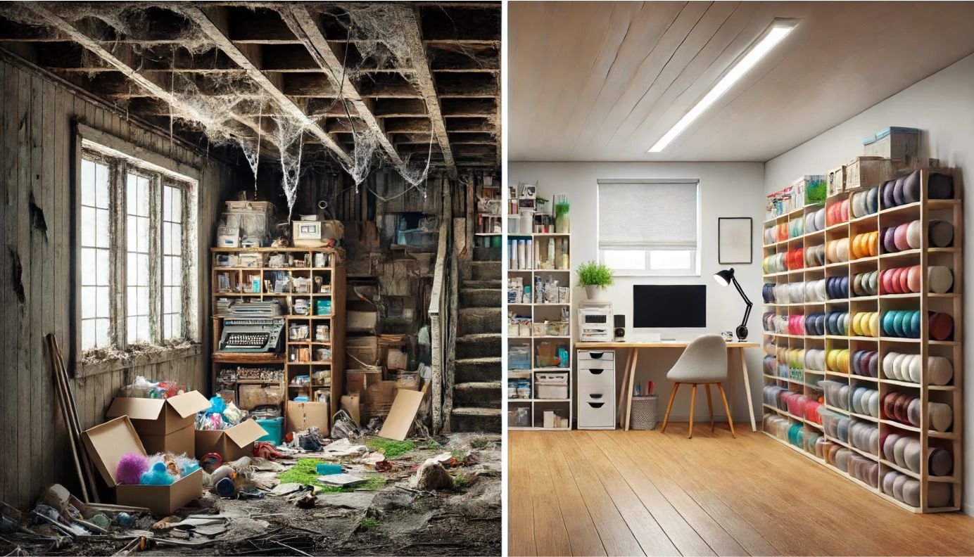 Unfinished Basement Craft Room Ideas