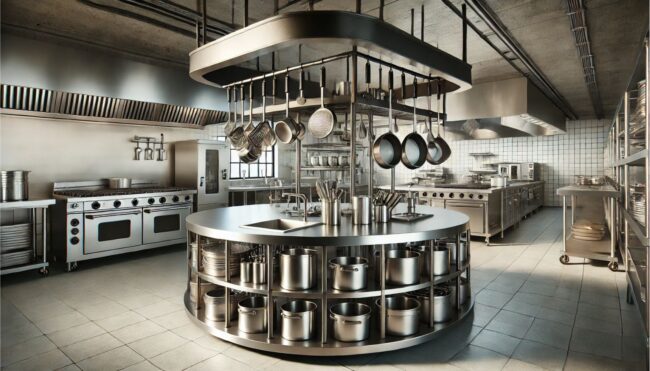 Industrial Round Kitchen Island