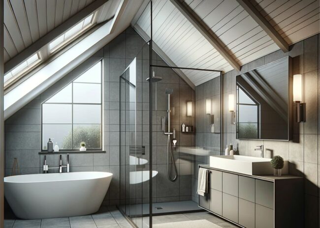 Remodeling Small Bathroom With Slanted Ceiling