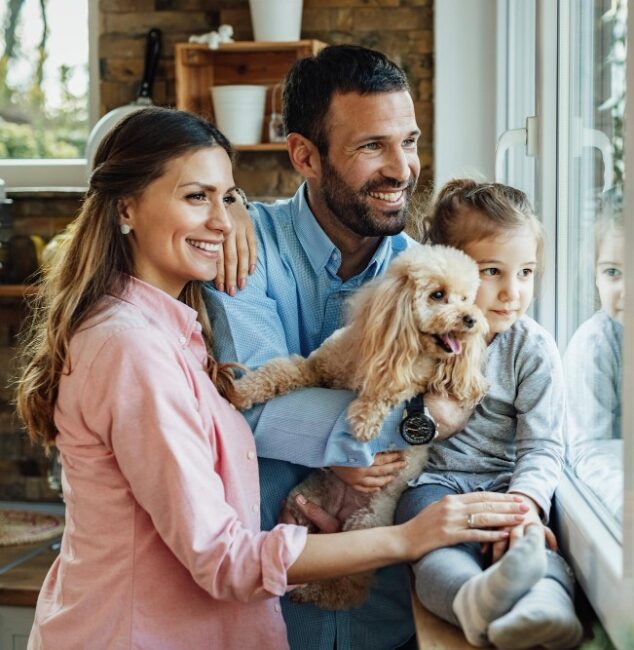 Happy Chicago suburb family in the remodeled home 2