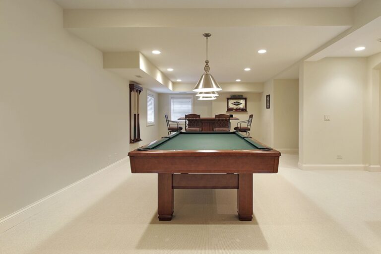 Basement remodeling with pool table in Vernon Hills, IL